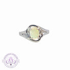 Sterling Silver White 8x6mm swirl Opal ring - Masterpiece Jewellery Opal & Gems Sydney Australia | Online Shop