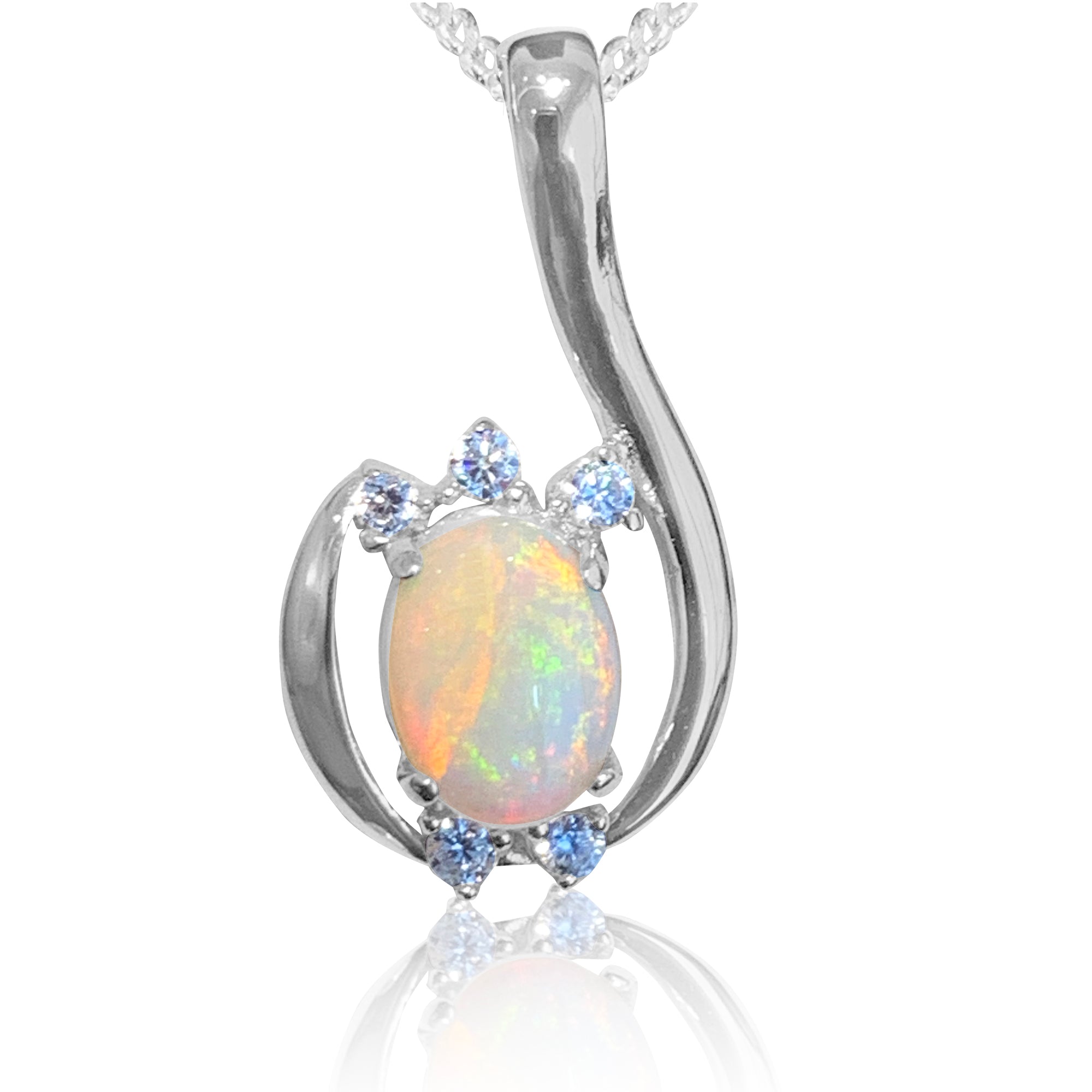 Sterling Silver White Opal pendant