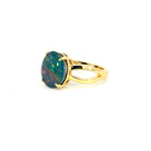 Gold Plated 12x10mm Opal triplet split shank ring - Masterpiece Jewellery Opal & Gems Sydney Australia | Online Shop