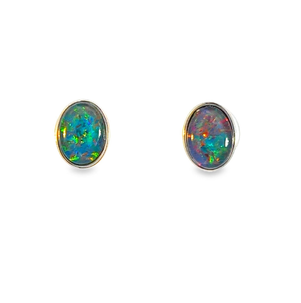 Childrens Stud Earrings LabCreated Opal 14K Yellow Gold  Jared