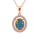 Rose Gold Plated Sterling Silver Triplet Opal Pendant - Dainty, Silver & Gold, Raw or Fire Opal Necklace Options - Masterpiece Jewellery Opal & Gems Sydney Australia | Online Shop