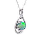 14kt White Gold Black Opal 2.08ct and Diamond pendant - Masterpiece Jewellery Opal & Gems Sydney Australia | Online Shop