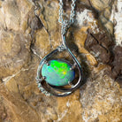 14kt White Gold Black Opal 2.08ct and Diamond pendant - Masterpiece Jewellery Opal & Gems Sydney Australia | Online Shop