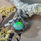 14kt White Gold Black Opal 2.08ct and Diamond pendant - Masterpiece Jewellery Opal & Gems Sydney Australia | Online Shop