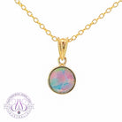 14kt Yellow Gold 5.7mm Round Opal doublet pendant - Masterpiece Jewellery Opal & Gems Sydney Australia | Online Shop