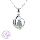 Sterling Silver Boulder Opal pendant heart shape - Masterpiece Jewellery Opal & Gems Sydney Australia | Online Shop