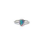 Sterling Silver teardrop Opal doublet solitaire ring