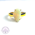 Gold plated Sterling silver Freeform Light Opal ring