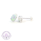 18kt White Gold Black Opal studs 1.2ct claw set