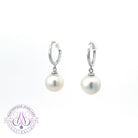 9kt White Gold huggie style South Sea 8.5-9mm Pearl earrings