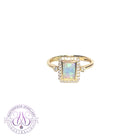 18kt Yellow Gold 0.43ct Opal engagement ring with diamonds