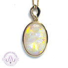 14kt Yellow Gold Large Opal 11.26ct oval shape pendant bezel set 