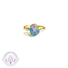 14kt Yellow Gold Opal doublet 1.71ct and diamond ring