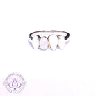 Sterling Silver White Opal freeform eternity style ring