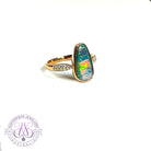 14kt Rose Gold Boulder Opal 1.99ct Diamond ring