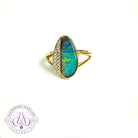 14kt Yellow Gold Boulder Opal 3.22ct and diamond ring