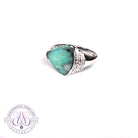 14kt White Gold Boulder Opal 3.9ct and diamond ring