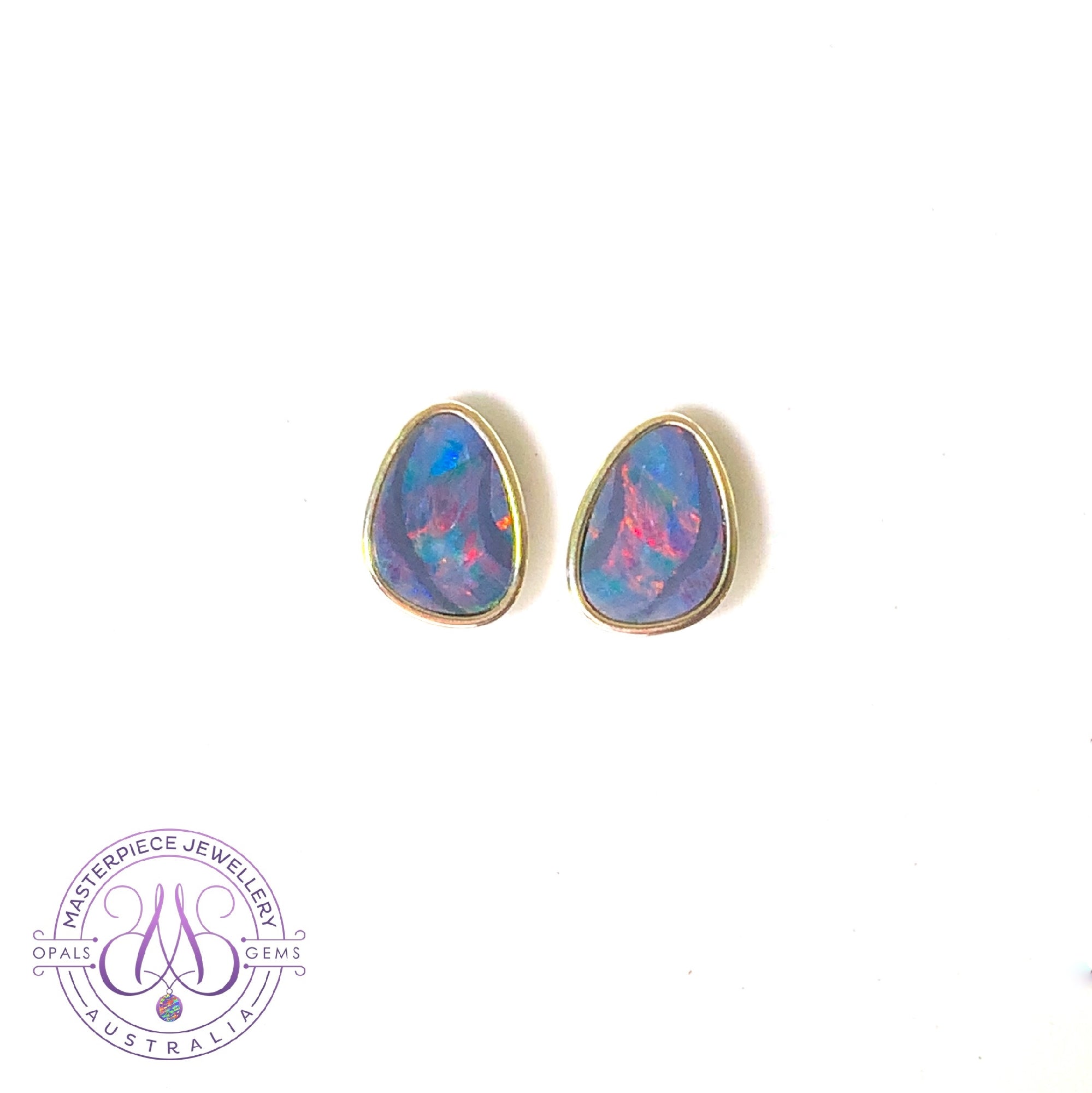 Sterling Silver Opal doublet large studs