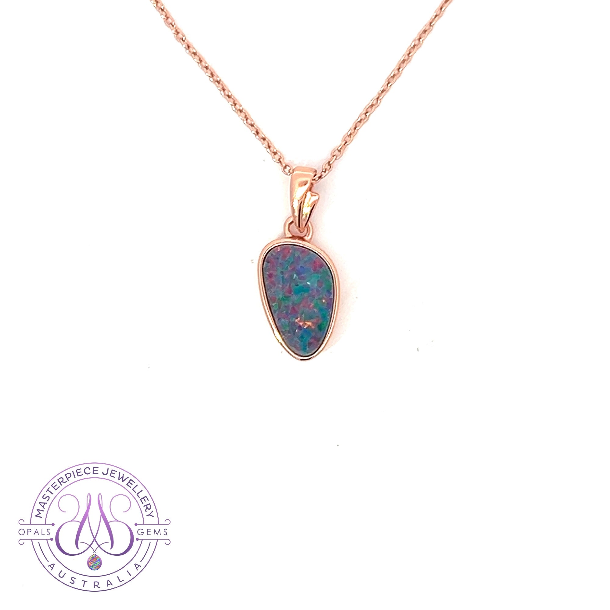 Rose Gold plated Sterling Silver Pear shape pendant