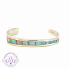 Sterling Silver bangle Crystal Opal inlayed graduating