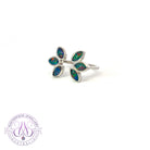 Sterling Silver Open shank marquise flower design Opal triplet ring