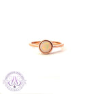 Rose Gold Plated 7mm White Opal solitaire ring