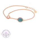 Rose Gold Plated Silver Oval Opal doublet bracelet