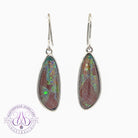 Sterling silver large dangling Opal triplet earrings