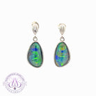 Sterling Silver dangling freeform Opal triplets earrings