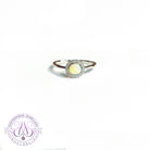 Sterling Silver Round 6mm Crystal Opal halo ring