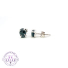 Sterling Silver Black Opal 7x5mm studs 