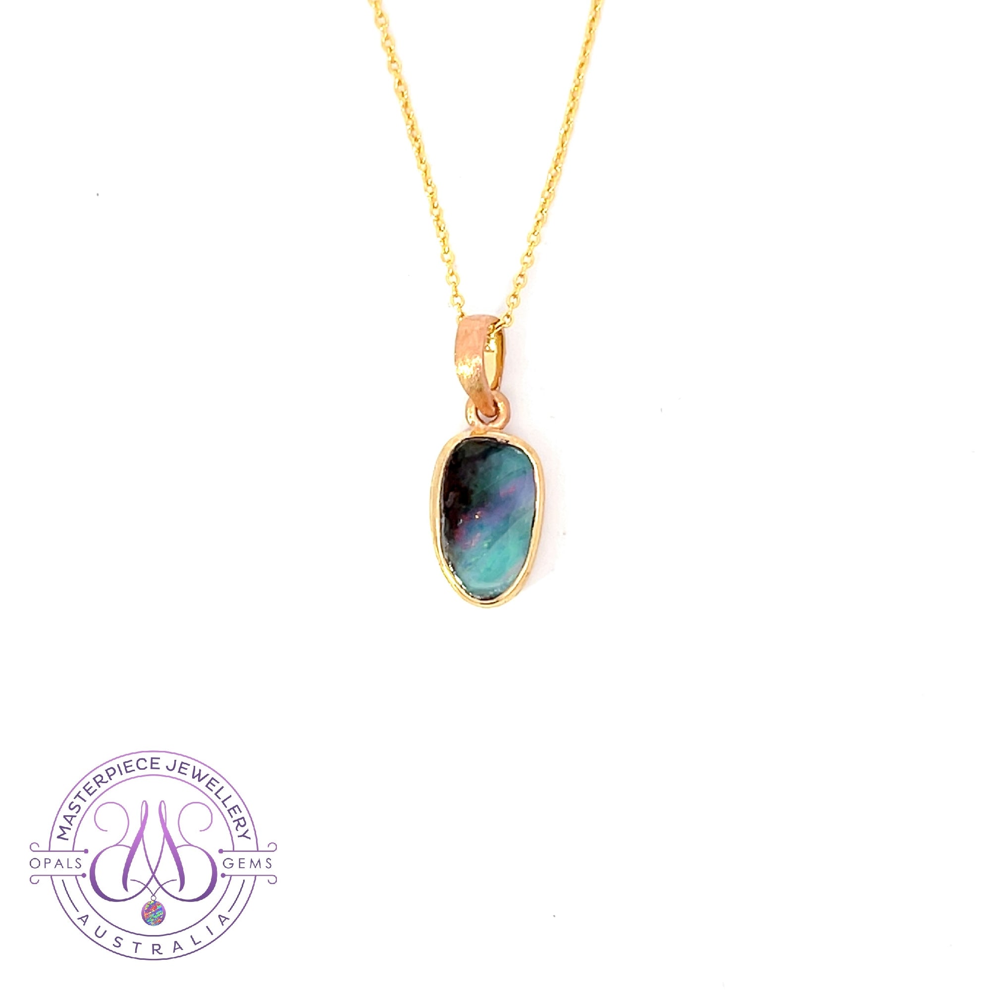 Gold Plated Sterling Silver Boulder Opal pendant