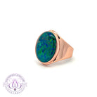 Rose Gold plated Sterling Silver 18x13mm Opal triplet bezel set