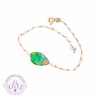 One 9kt Rose Gold solitaire Freeform Opal doublet bracelet 