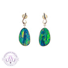 Pair of 14kt White Gold dangling Opal doublet freeform earrings