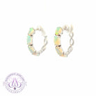 14kt White Gold Huggie design Crystal Opal 1.2ct earrings