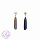 Pair of sterling Silver long opal doublet earrings