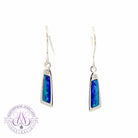 Sterling Silver Opal doublet rectangle Blue earrings