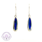 Sterling Silver dangling Marquise shape Blue Opal dangling earrings