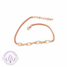 Rose Gold Plated Sterling Silver white opal 5mm bracelet wave pattern