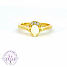 Gold Plated Silver White Opal pear shape 7x5mm ring