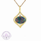 Gold Plated Silver horizontal set Opal triplet 14x10mm pendant