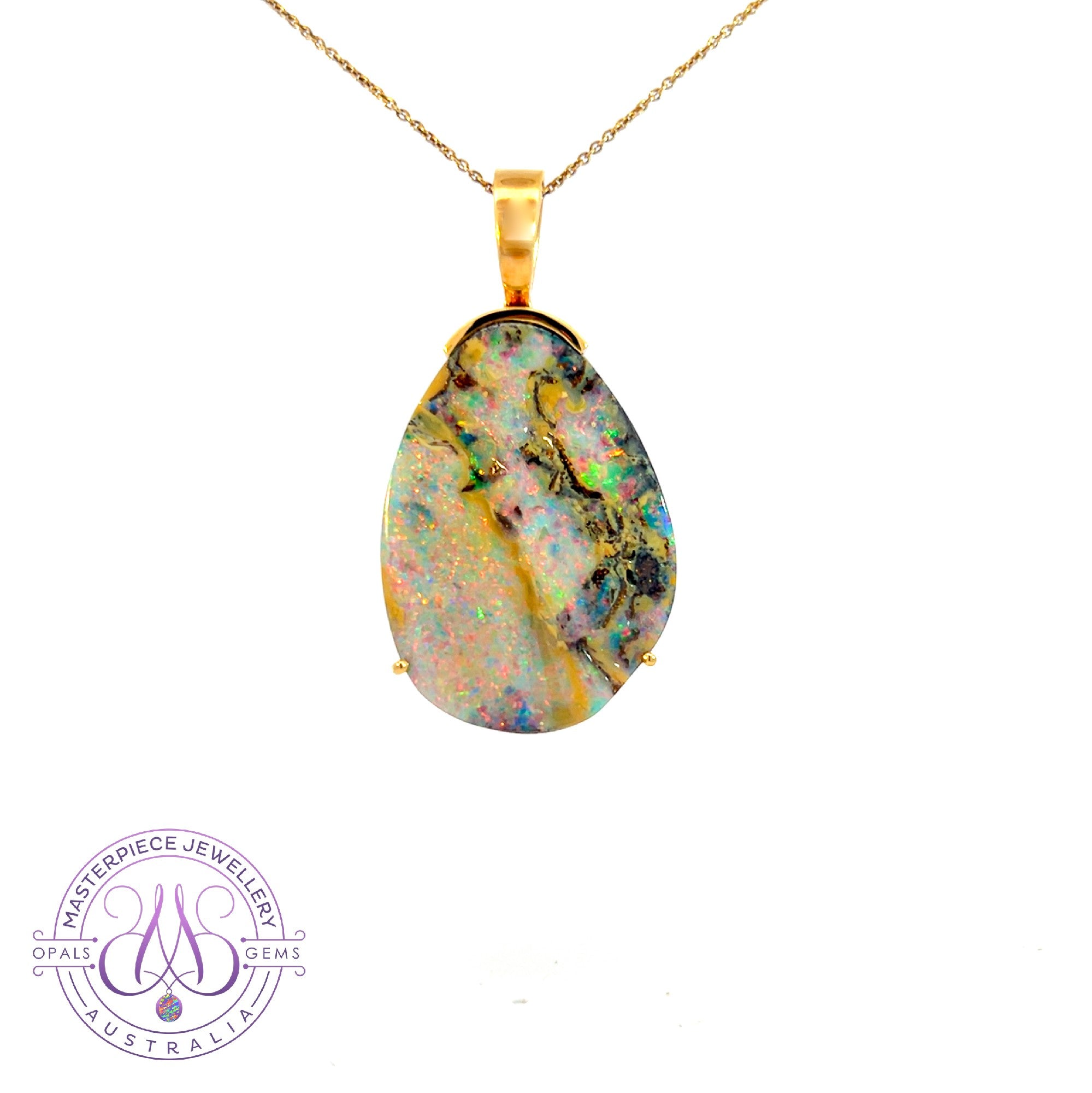 18kt Yellow Gold Boulder 26.35ct Pendant