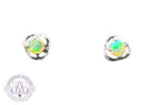 14kt White Gold Crystal Opal studs 0.15ct 