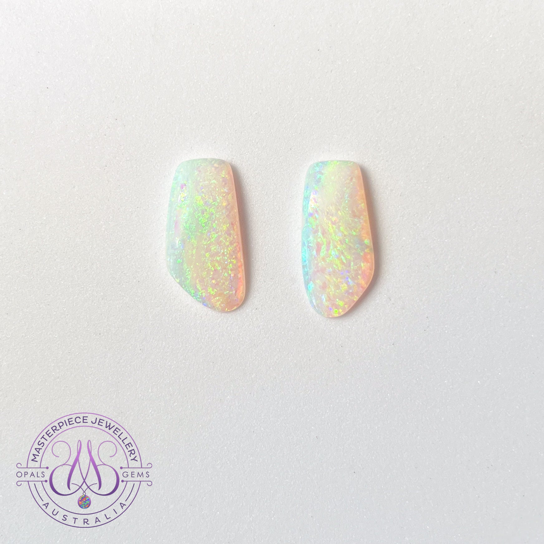 Pair of freeform Crystal Opal 14.4ct 