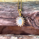 Gold plated Sterling Silver White Opal cluster pendant - Masterpiece Jewellery Opal & Gems Sydney Australia | Online Shop