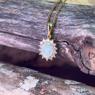 Gold plated Sterling Silver White Opal cluster pendant - Masterpiece Jewellery Opal & Gems Sydney Australia | Online Shop