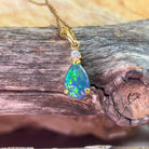 Sterling Silver Gold plated pendant set with one 10x7mm Opal triplet - Masterpiece Jewellery Opal & Gems Sydney Australia | Online Shop