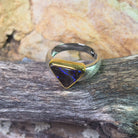 Sterling Silver matte and gold plated Boulder Opal 2.8ct ring - Masterpiece Jewellery Opal & Gems Sydney Australia | Online Shop