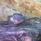 Silver matte Gold plate Boulder Opal ring 4.93ct - Masterpiece Jewellery Opal & Gems Sydney Australia | Online Shop